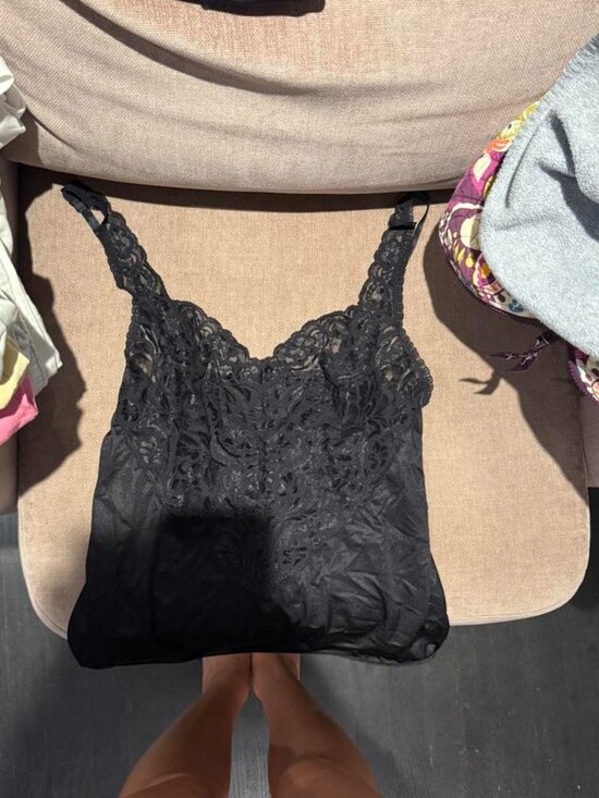 Vanity Fair Tops - Vintage Black Lace Cami Top